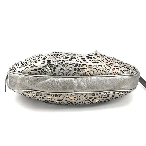 Auth BURBERRY Shoulder Bag Metallic Gray/Beige Leather/Canvas - e59932a - Picture 4 of 16